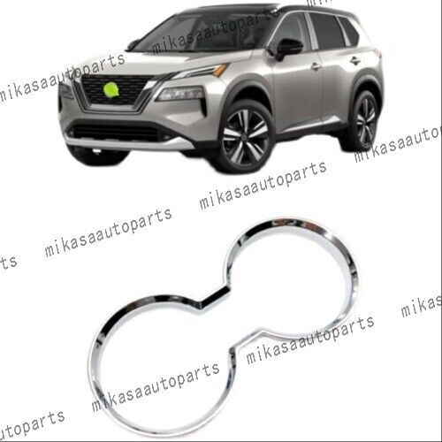 for Nissan Rogue 2021-2023 Water Cup Holder Cover Trim ABS Chrome 1x auto