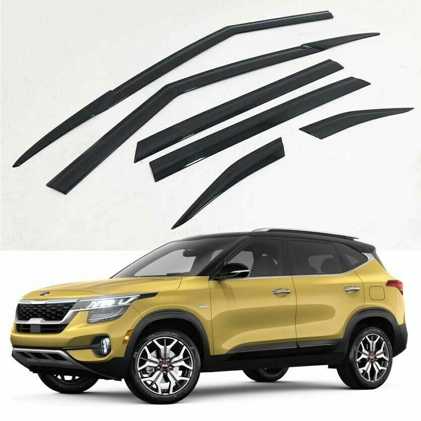 for Kia Seltos 2020-2023 black Window Visor Vent Shades Sun Rain Guard Deflector