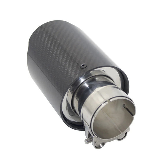 1Pcs Universal Carbon Fiber Exhaust Tips 50mm chrome lining Car Muffler Pipe