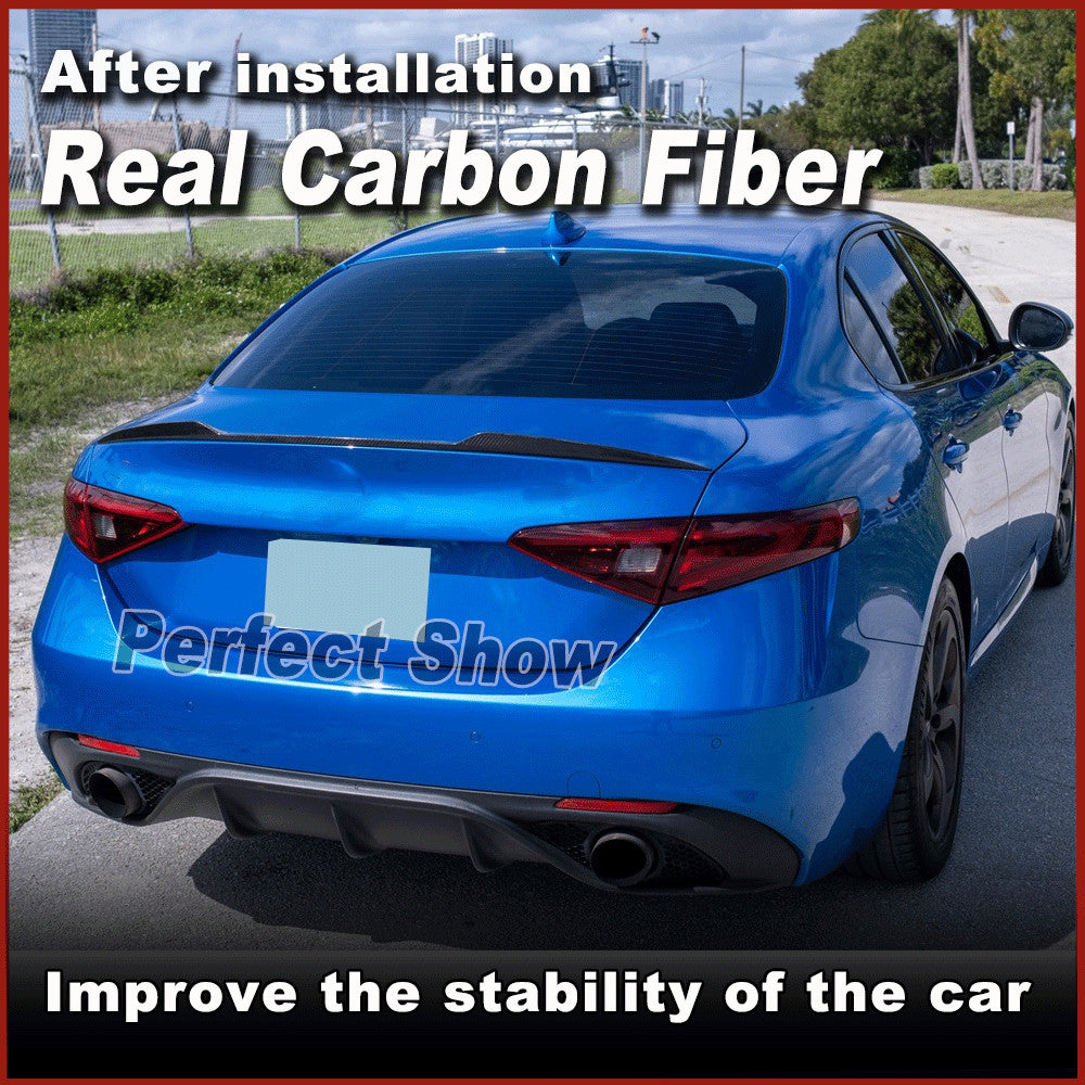Fit for Alfa Romeo Giulia 952 Sedan 2015-22 REAL Carbon Rear Trunk Spoiler Wing