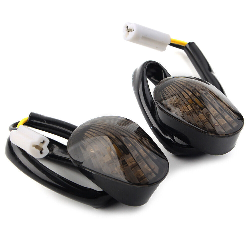 for Yamaha YZF R1 02-08 R6 03-14 R6S Smoke Flush Mount Amber Turn Signals Lights
