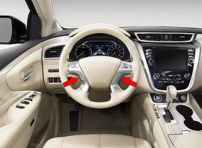 for Nissan Murano 2015-2021 Carbon Fiber Inner Steering Wheel Switch Cover Trim