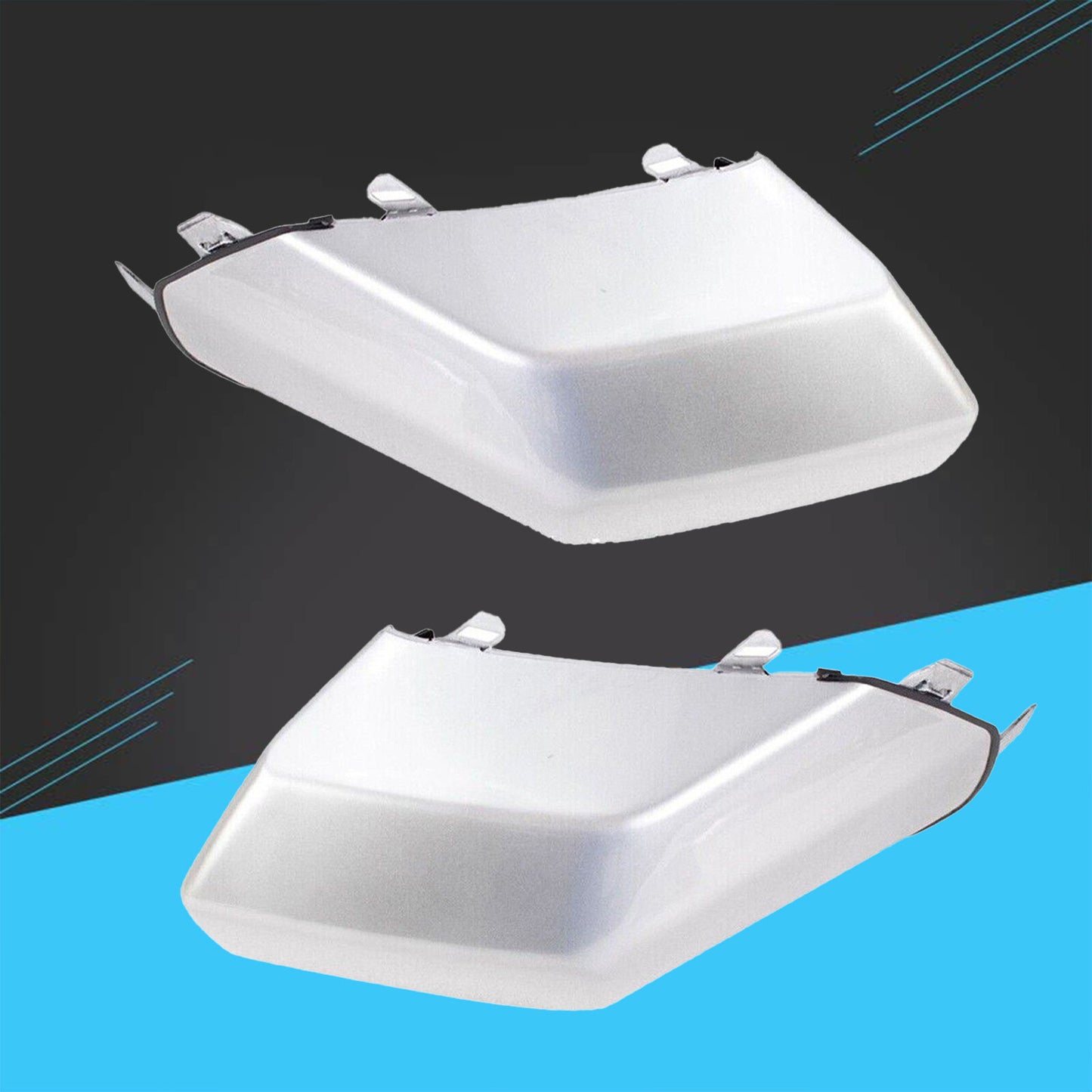 2PCS Front Silver Bumper End Cap LH RH For 2007-2014 for Toyota FJ Cruiser