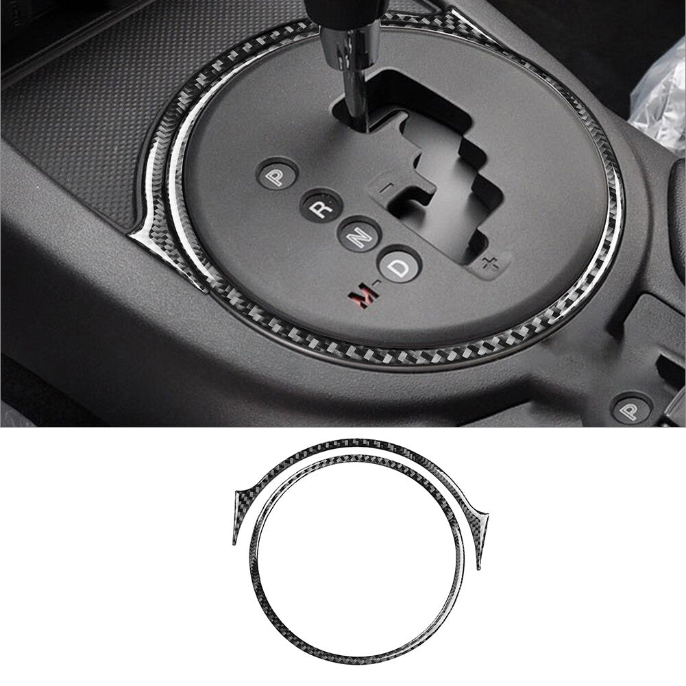 2Pcs Carbon Fiber Interior Gear Shift Cover Trim for Mazda MX-5 Miata 2009-2015
