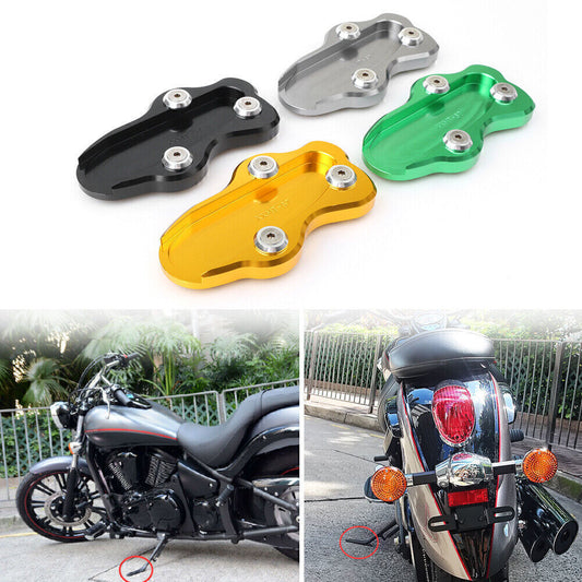 For 2006-16 for KAWASAKI Vulcan VN 900 Gold CNC Kickstand Extension Foot Plate Pad