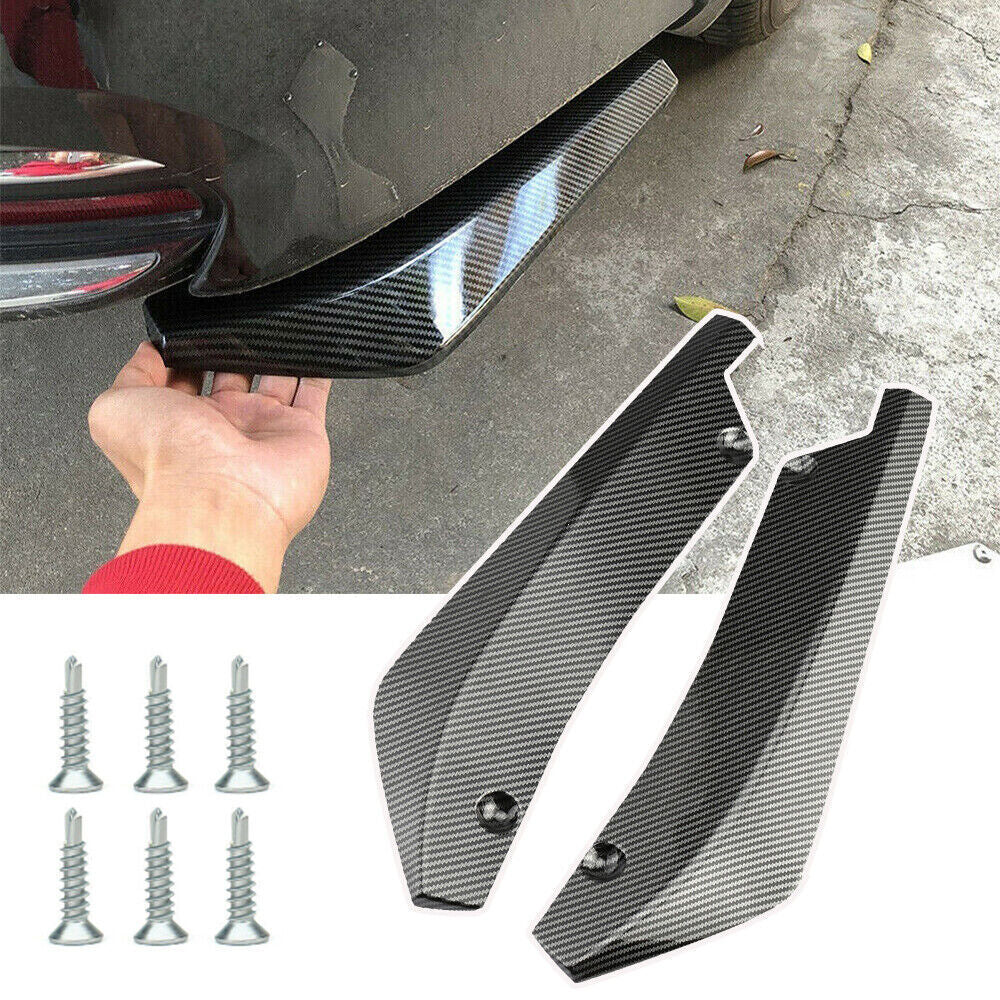 Carbon Fiber 2pcs for Kia Accessories Car Rear Bumper Splitter Diffuser Canard