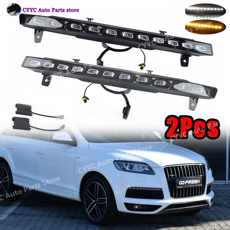 LHRH Side for Audi Q7 2010 -2015 LED DRL Daytime Running Light Turn Signal Lamp