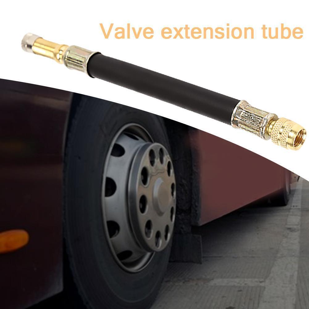 140mm Flexible Hose Car Wheel Valve Stem Tire Valve Extension Tube Adapter w/Cap