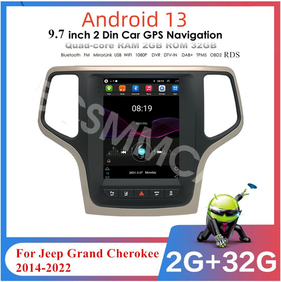 9.7in Car Stereo Radio GPS Player 2+32G Fit for Jeep Grand Cherokee 2014-2020