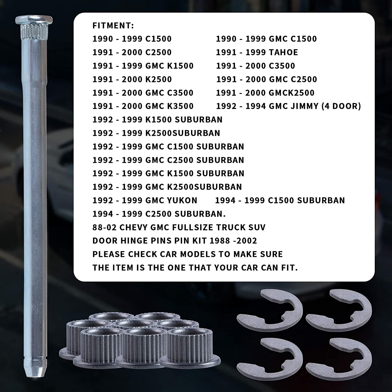 Door hinge pin and bushing repair kit roller compatible with for Chevrolet for GMC truck SUV