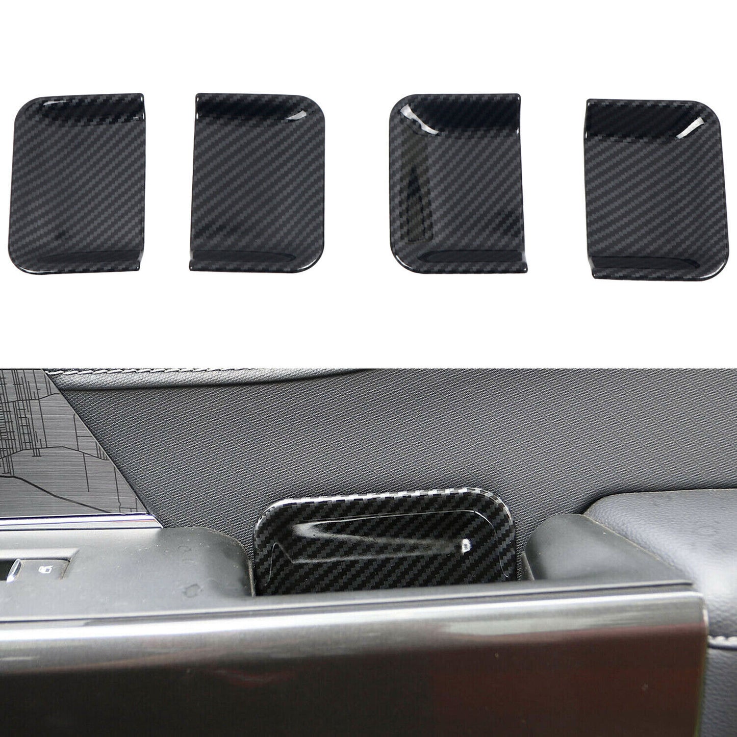 for Ford F-150 2021-2023 Carbon fiber Interior Car Door Handle Bowl Cover Trim