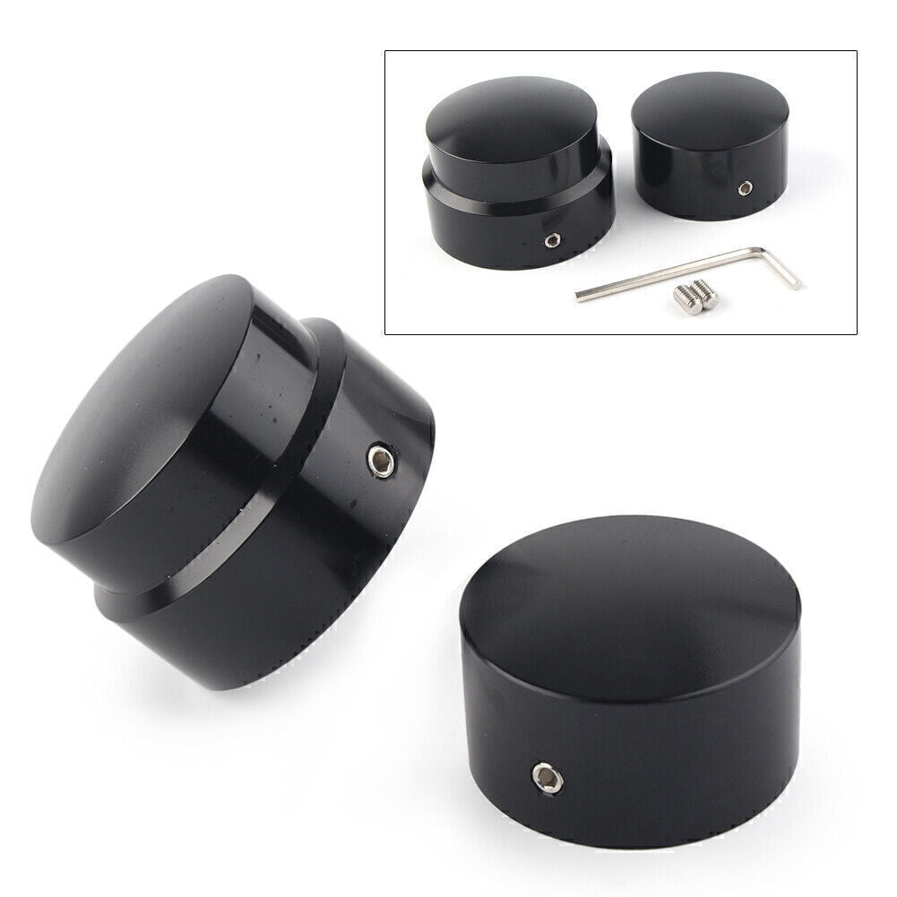 for Harley 2015-Later XG 2008-up XL Dyna Black Rear Axle Nut Cover Cap Sets