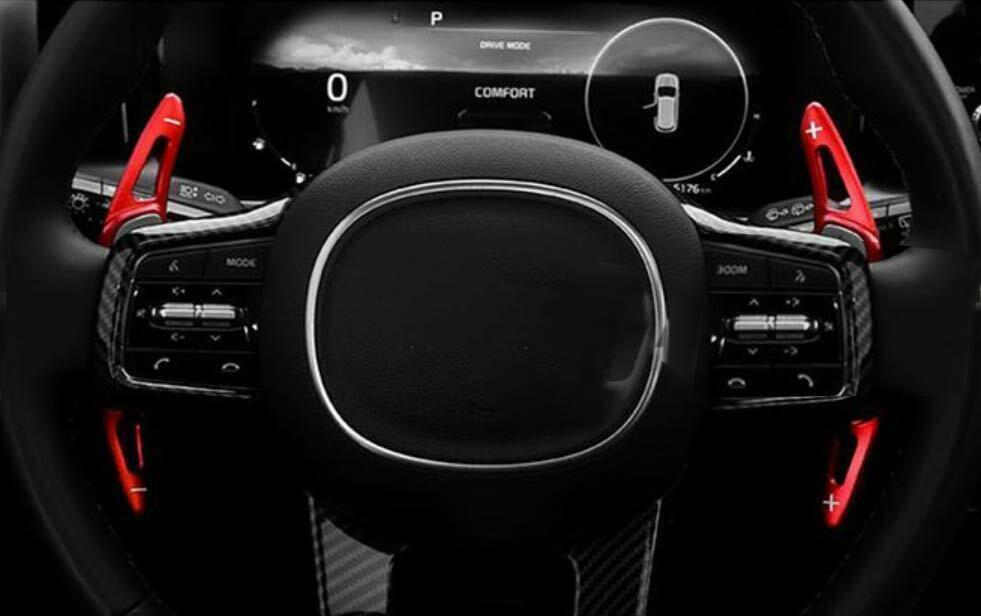 Steering Wheel Shift Paddle Shifter Fit for Kia Carnival 2022-2023 Red Aluminum