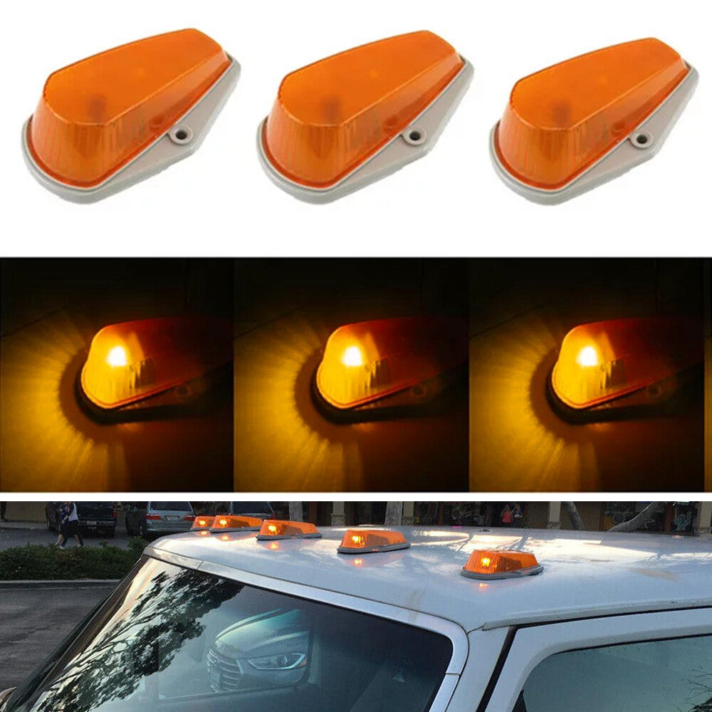 5PCS Cab Roof Top Lights Marker Amber Lights for FORD F150 F250 F350 1973-1997