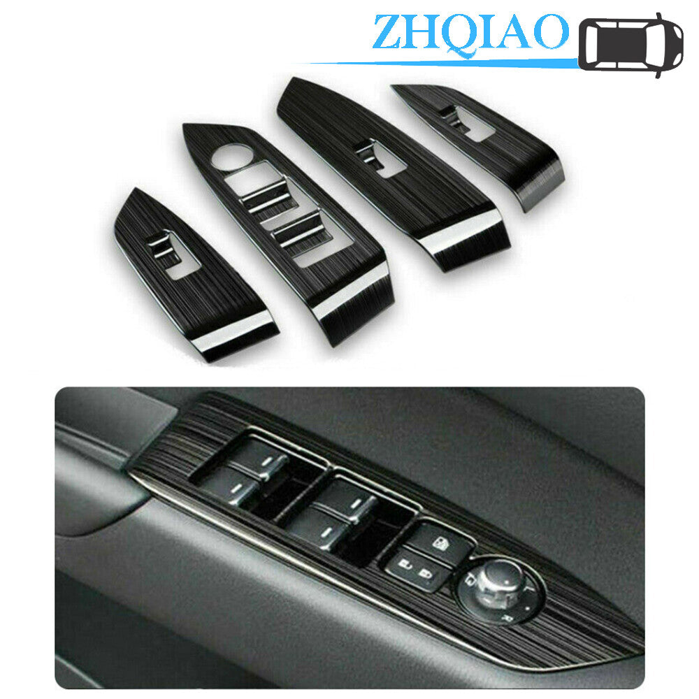 4x Black Titanium Window Switch Panel Cover Trim for Mazda CX-5 CX5 2017 - 2021