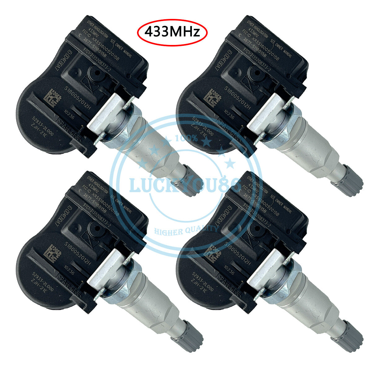 4PCS TPMS Tire Pressure Monitor Sensor 52933-2L000 for Hyundai i30 I10 for Kia Ceed