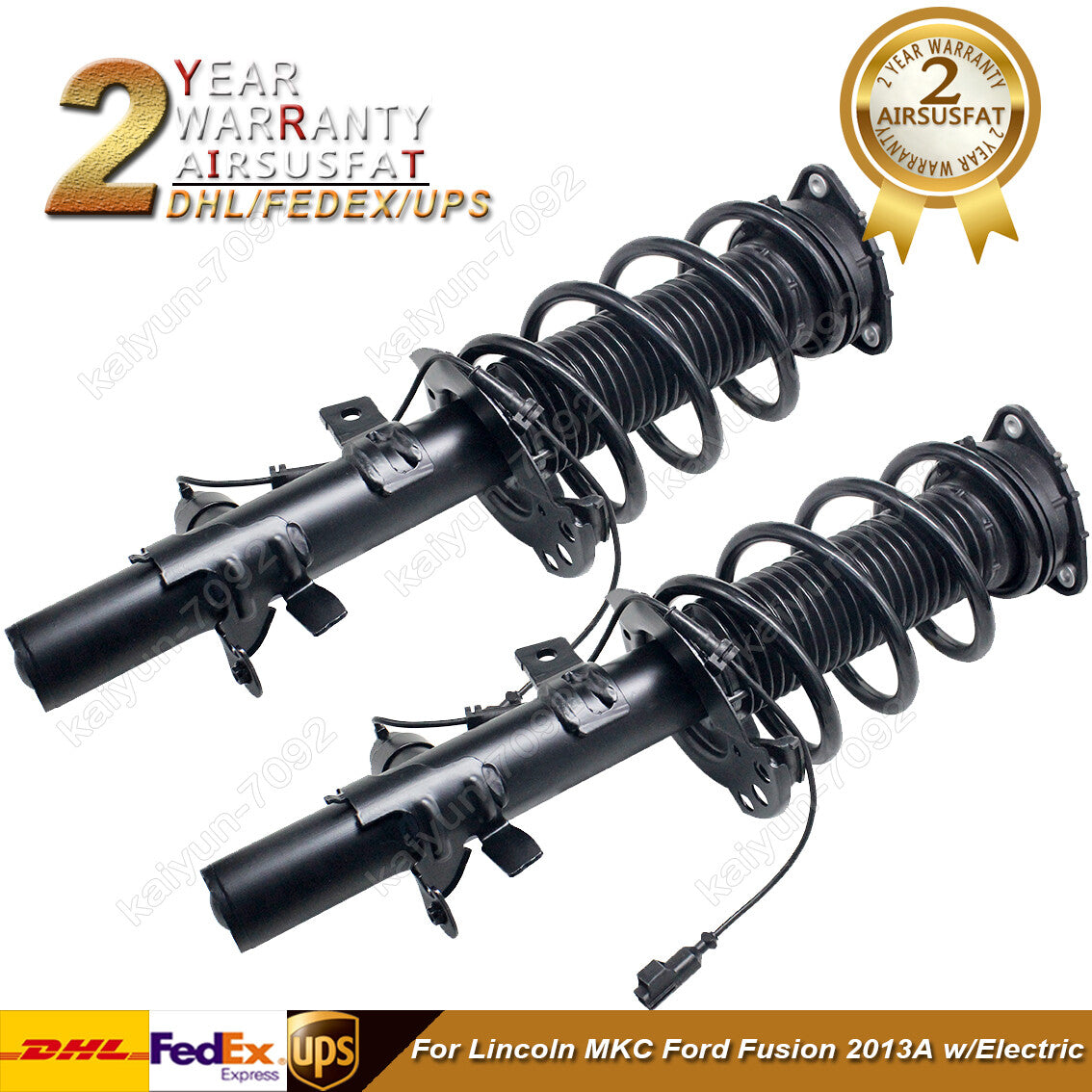 2x Front Shock Strut Assys for Lincoln MKC for Ford Fusion 2013Assembly w/Electric