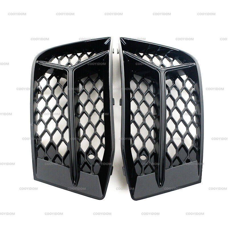 Pair Black Bright Fog Lamp Frames Honeycomb Fog Lamp Frame For 2017-2020 for Audi A3