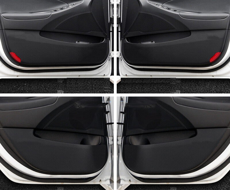 for Hyundai Sonata 2011-14 Carbon Fiber leather Inner Door Anti-Kick Panel Cover