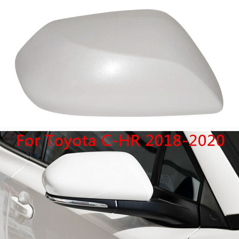 Pearl White RH Rearview Door Mirror Shell Cover Cap for Toyota C-HR 2018-2020