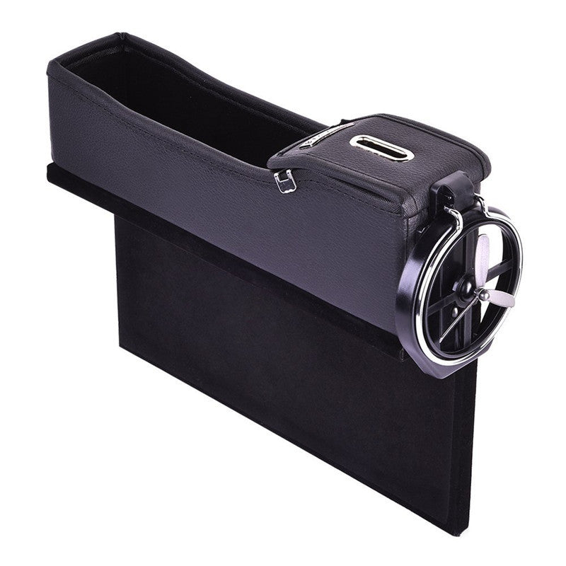 1Pc Car Right for Seat Catcher Organizer Storage Coin Box Side Pocket With Cup Hoder