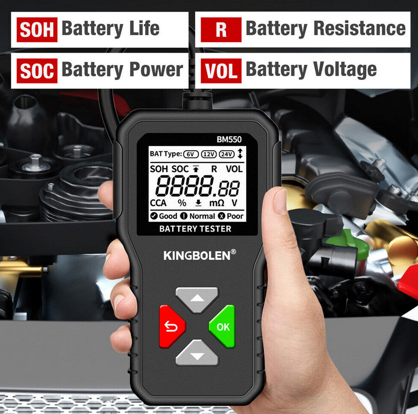 12V/24V Automotive Battery Tester Diagnostic Tool Scanner Analyzer 2000CCA  for ford