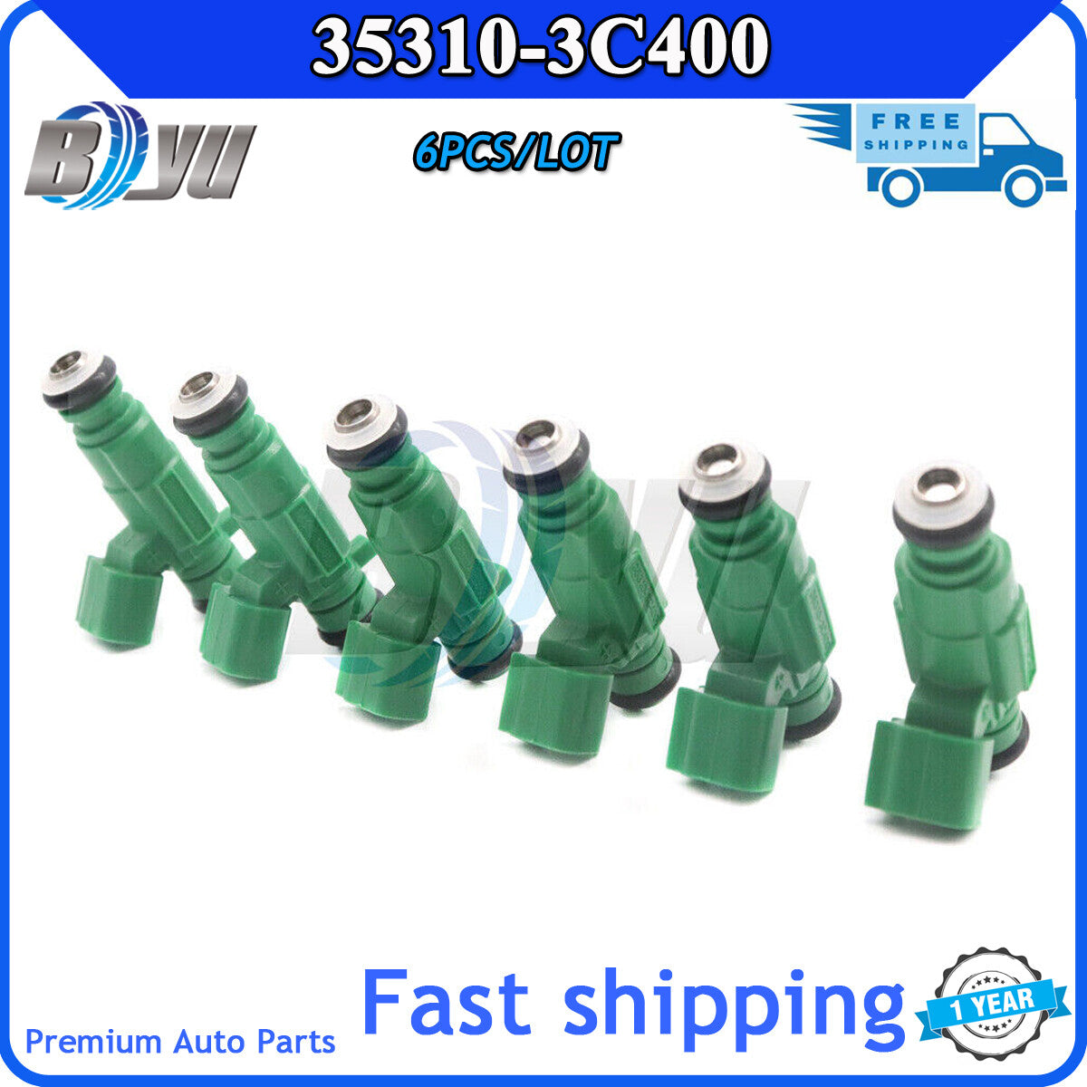35310-3C400 6X fuel injector suitable for 10-12 for Hyundai Santa Fe, 11-13 for Kia Sorento 3.5L