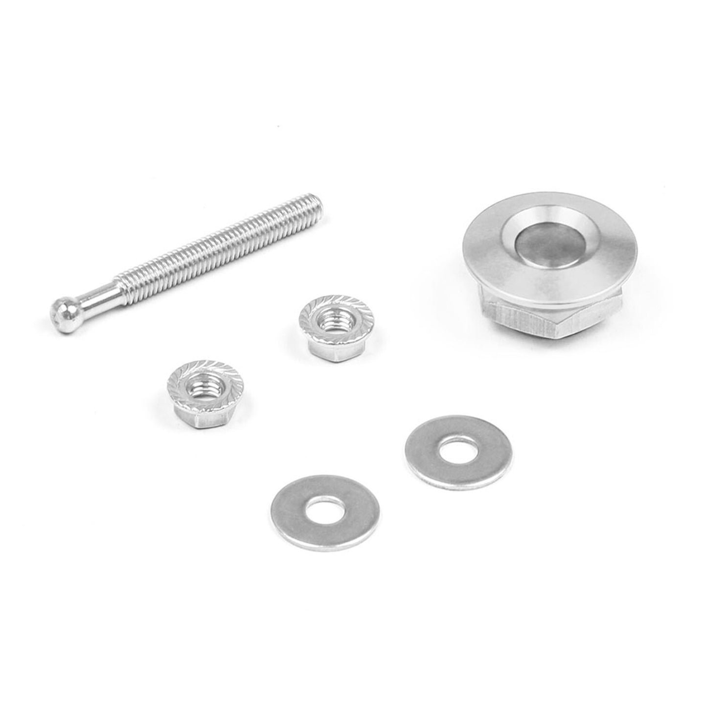 Silver Aluminum Bumper Quick Release Fasteners Set for Trunk Car Fender HatchLid