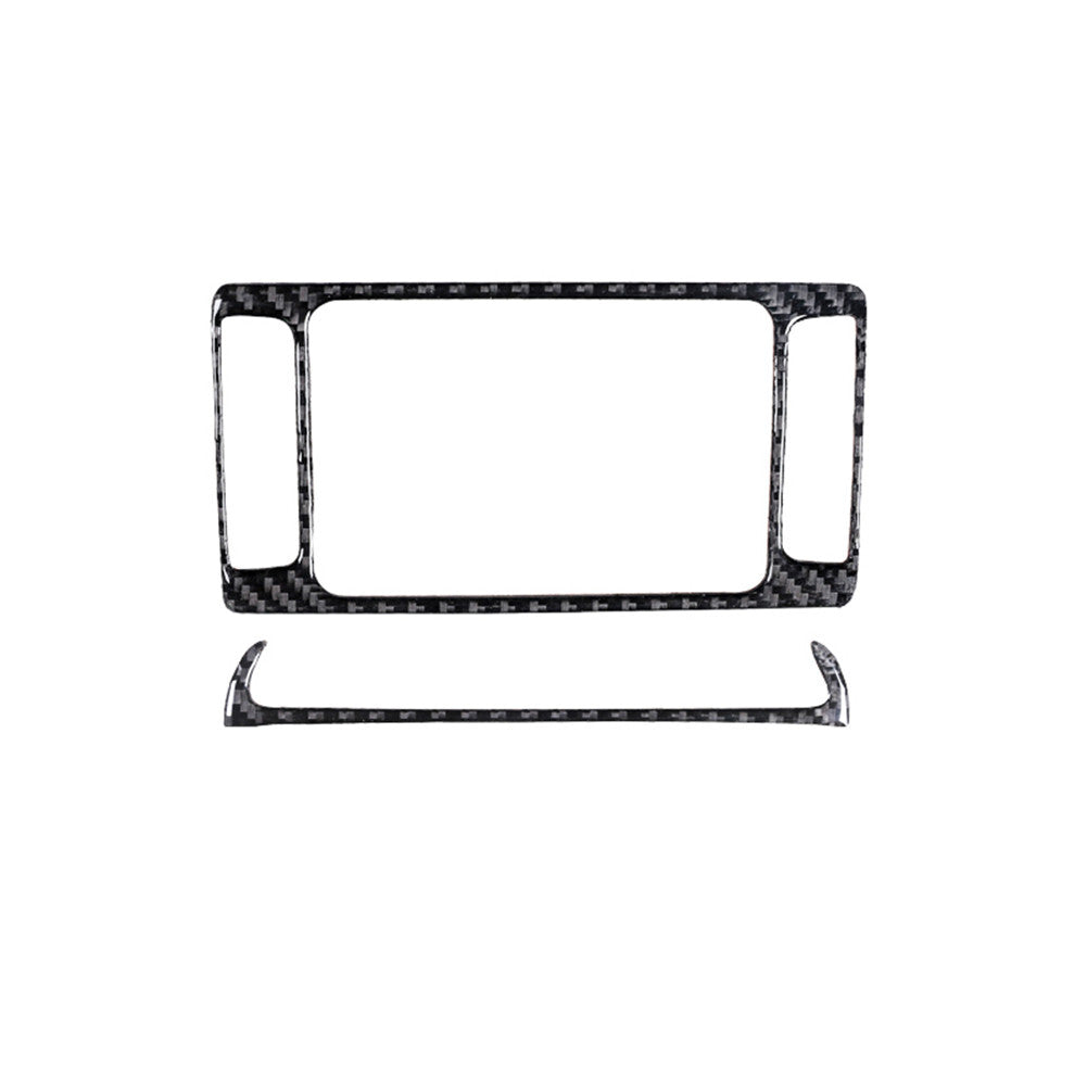 2X Carbon Fiber Multimedia Buttons Frame Cover Trim for Chrysler 200 2015-2017