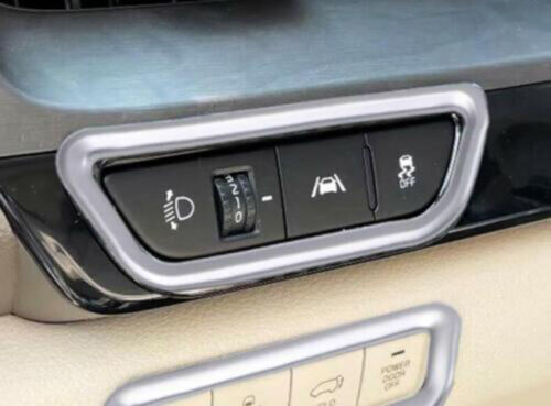 for Kia Carnival 2022-2023 Matte Silver Car Headlight Switch Button Frame Trim