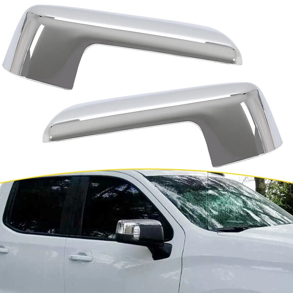 Clip-on Mirror Covers Chrome Sliver for Chevy 2019-2024 for Sierra 1500 for GMC