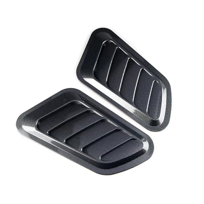 2X Carbon Fiber Car Front Grill Hood Bonnet Grill Air Outlet Vent Cover Sticker