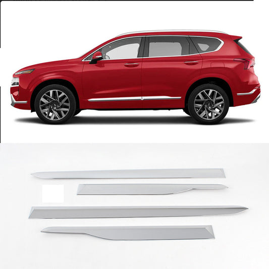 for Hyundai Santa Fe 2019-2022 Chrome Car Body Side Door Molding Line Cover Trim