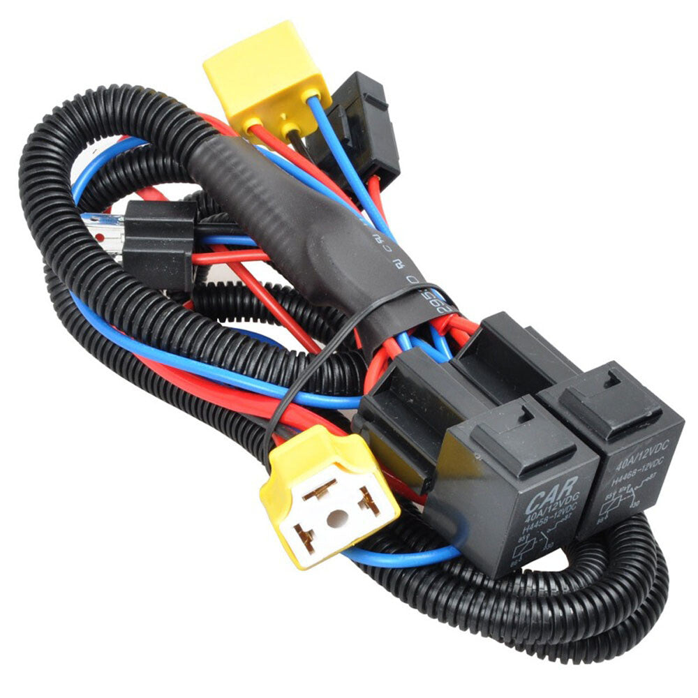 Universal 2 Headlight Relay Kit Headlight Relay Enhance Cable D7A4