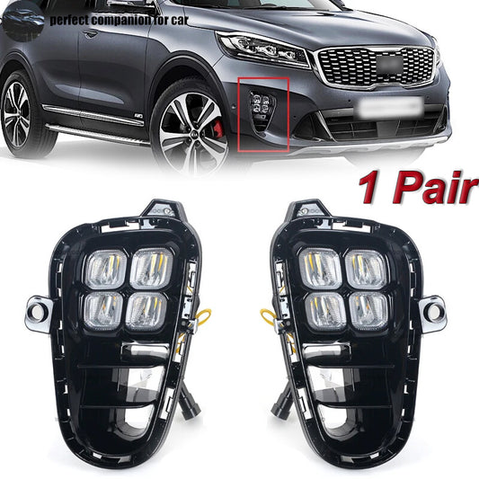 A pair of LED daytime running lights, turn signals, and fog lights for Kia Rio 2017 - 2020