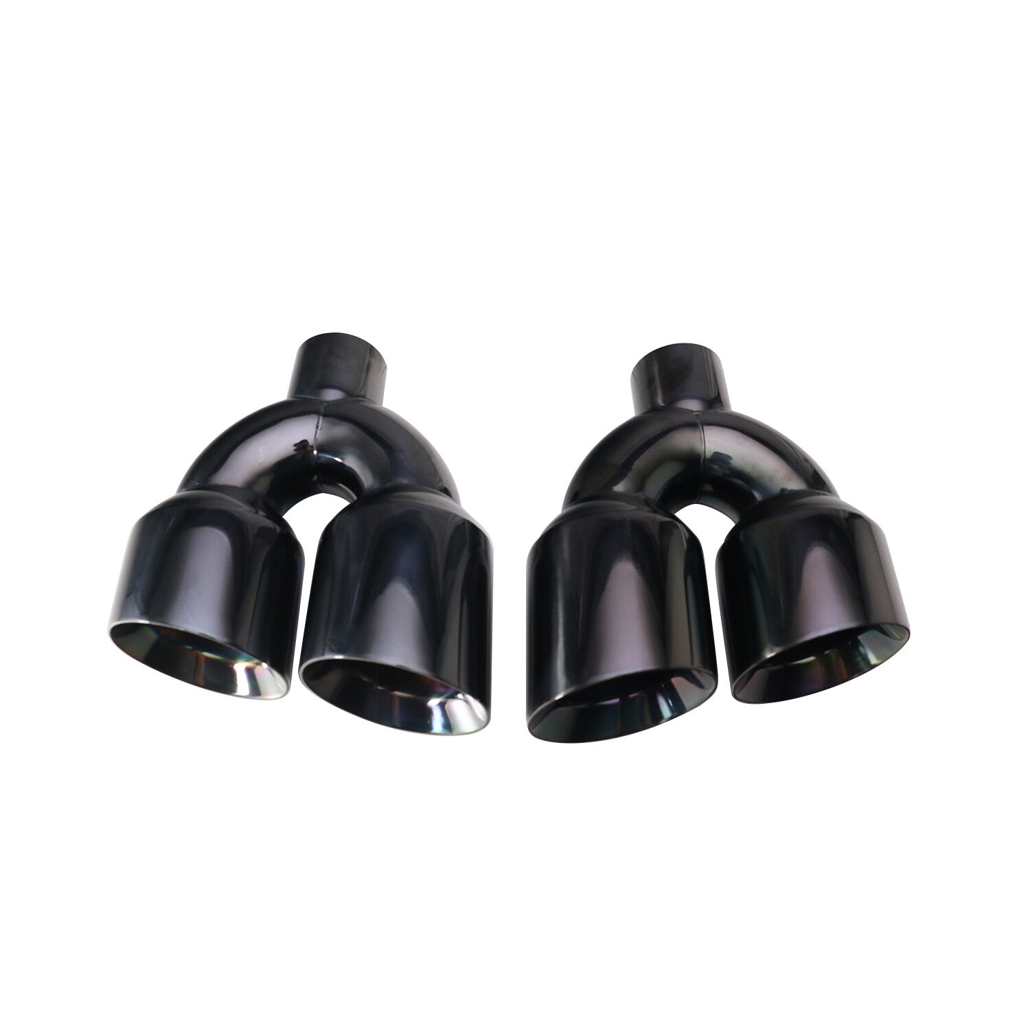 Dual 4.0 Quad Style Gloss Black Exhaust Tips Fits for Dodge for Challenger 2008-2023