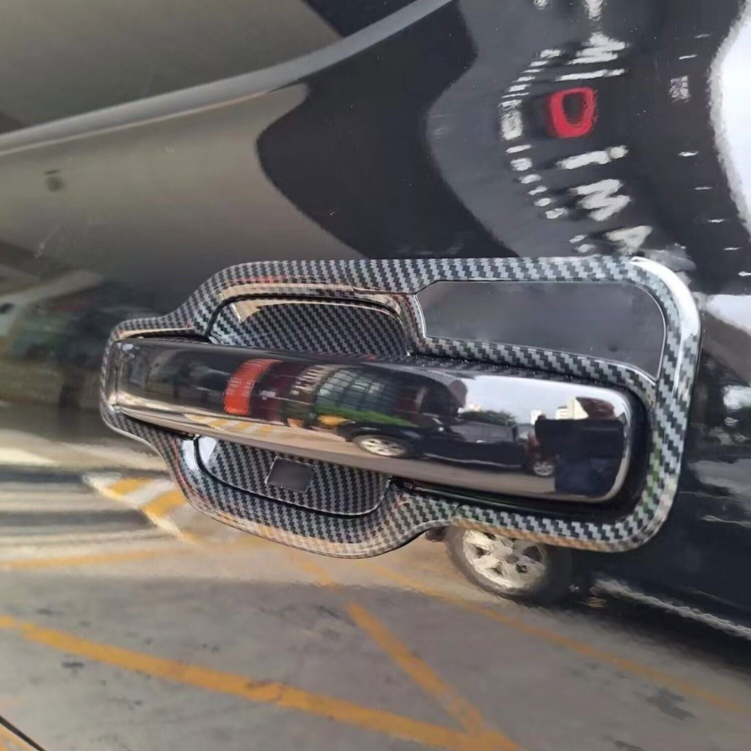 for Ford Ranger 2024 2025 Carbon Fiber Look Side Door Handle Bowl Cover Trim 8X
