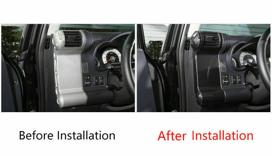8P for Toyota FJ Cruiser 2007-2017 Carbon Fiber Console LR Air Outlet Vent Trim