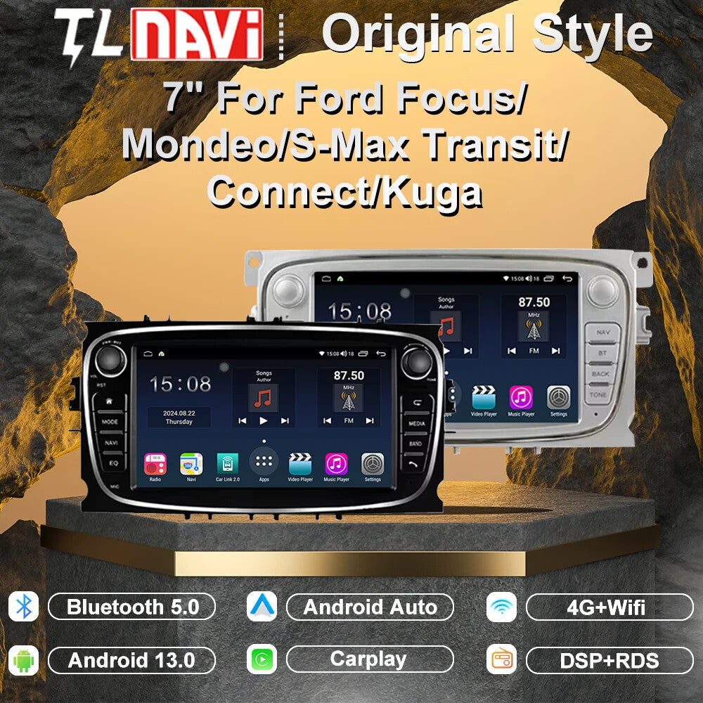 for Ford Focus 2 Mondeo S MAX C Transit Connect Car Radio CarPlay GPS Player