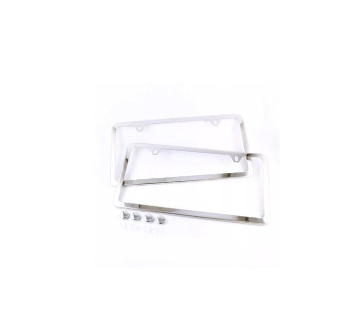2-piece car license plate frame cover cap rear trunk ultra-thin chrome plating suitable for Chrysler