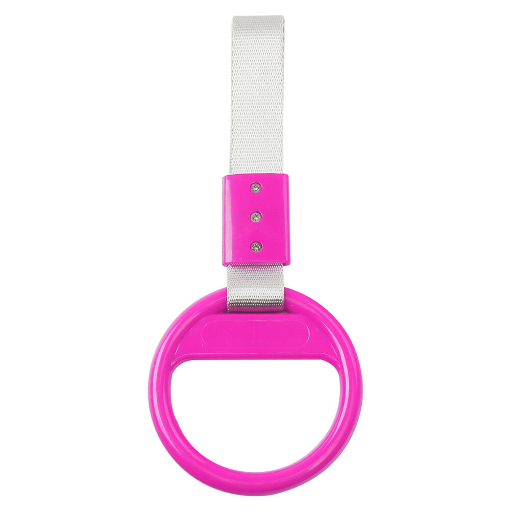 1Pcs White Belt Round Ring Train Bus Handle Hand Strap Drift Charm Tools for Car