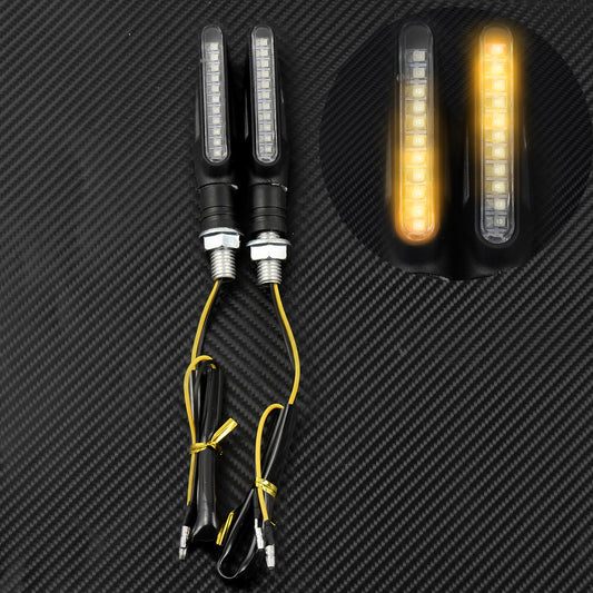 2pcs Motorcycle Flowing Bike LED Amber Turn Signal Light Indicator Blinker Lamp