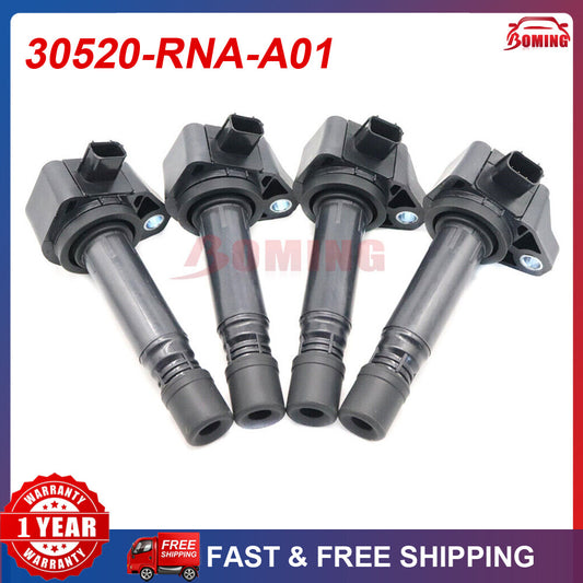 4-piece pack of brand new Ignition Coils for 2006-2011 for Honda for Civic 1.8L 30520-RNA-A01 UF582