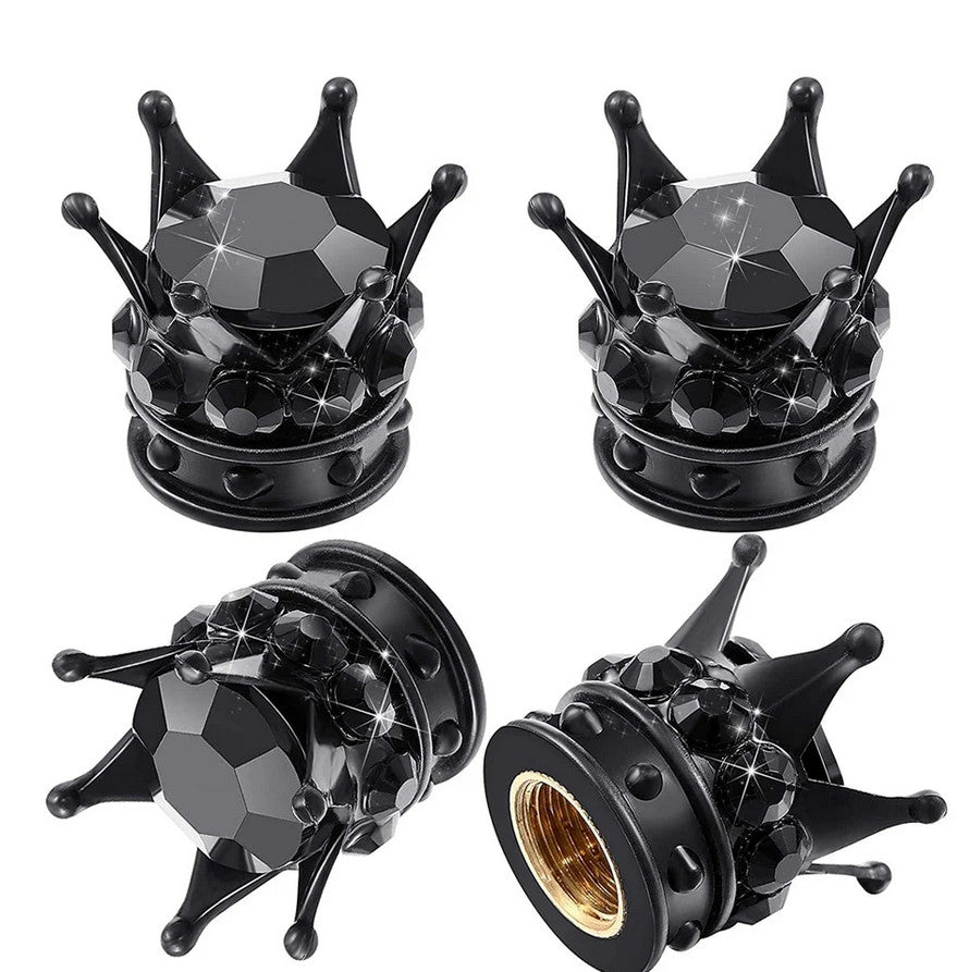 4-piece car tire valve cover rod air dust cover silver black skull for Subaru