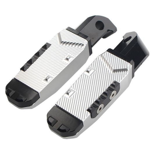 CNC Rear Passenger Footrests Foot Pegs Pedal Pads Fit for Yamaha FZ1 YZF R3 Silver