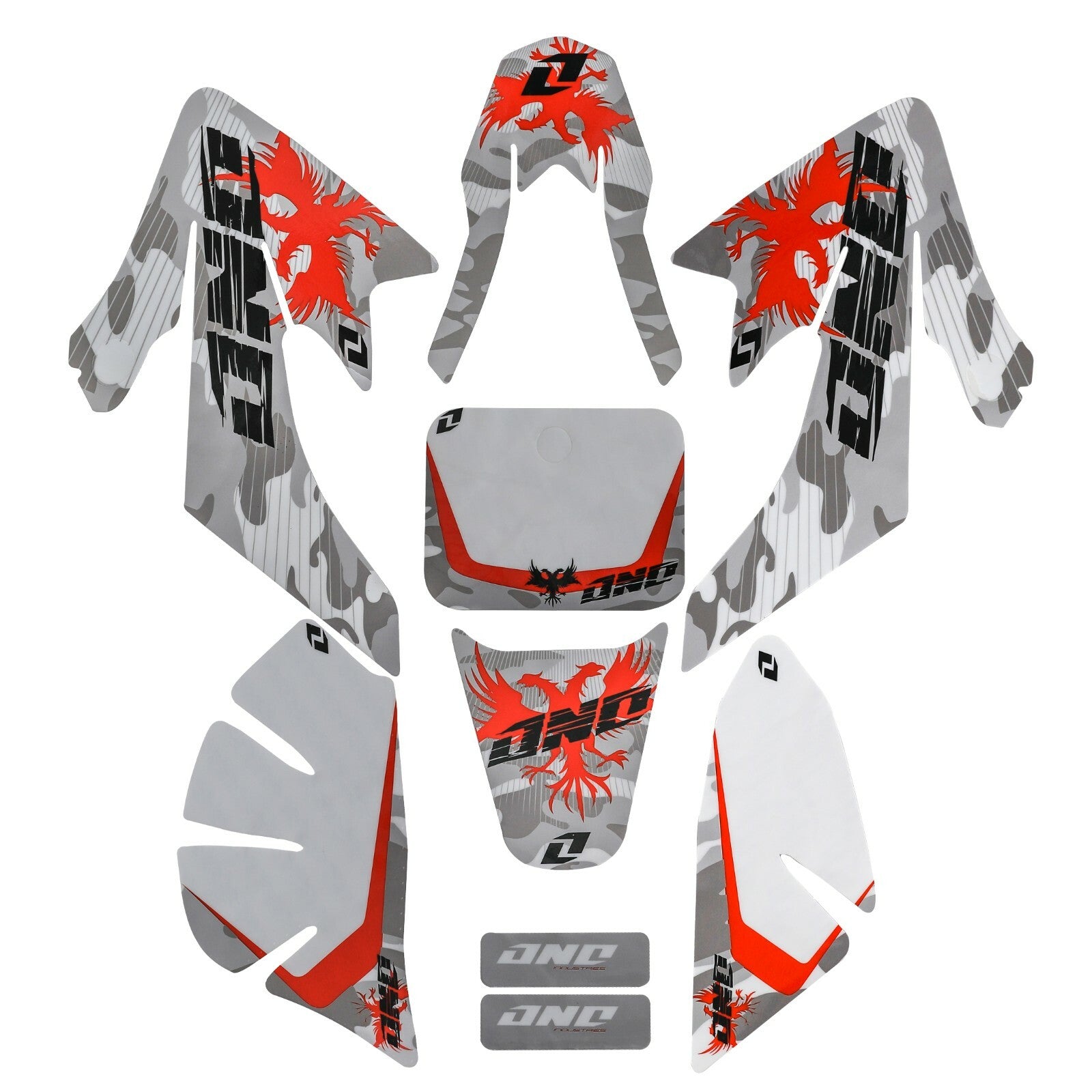 Rectifier graphic decals for 90cc and 110cc Pit bikes, for Honda XR50 motocross bikes.