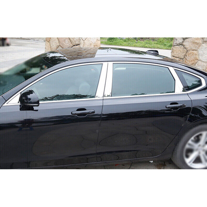 for Volvo S90 2017-2022 Steel Chrome Pillar Posts Door Trim Mirror Cover Trim 8x
