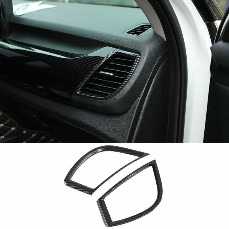 for Kia Seltos 2020-2023 Carbon Fiber Console Side Air Vent Outlet Cover trim 2x