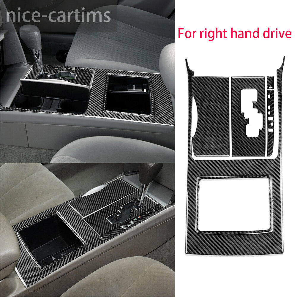 For Toyot@ for Camry 2007-11 RHD Interior Gear Shift Set Decor Trim Kit Carbon Fiber