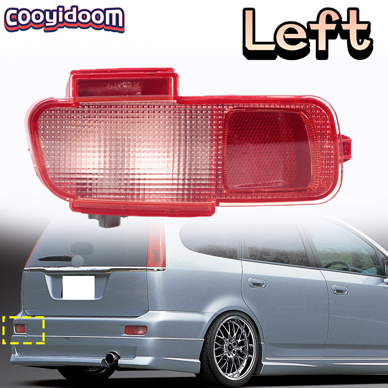Left Rear Fog Lights for Honda Stream RN1 RN3 2001-2003 Rear Bumper Reflectors